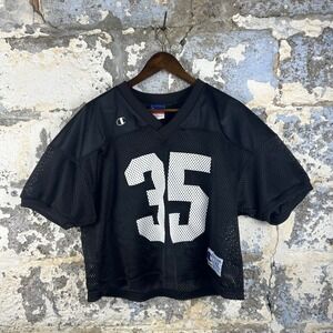 Vintage Champion Mesh Football Jersey #35 L/XL Black White Athletic Apparel